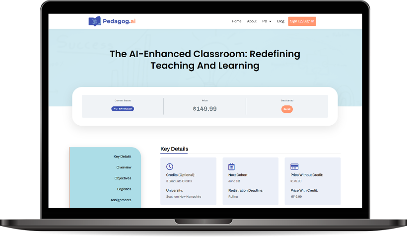 Online course on laptop