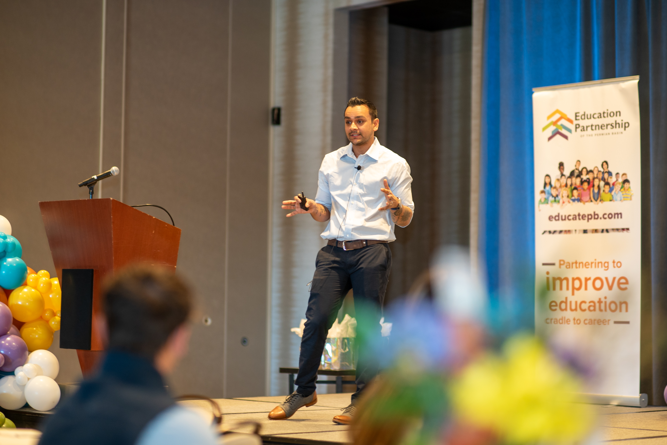 Priten Soundar-Shah speaking at an event